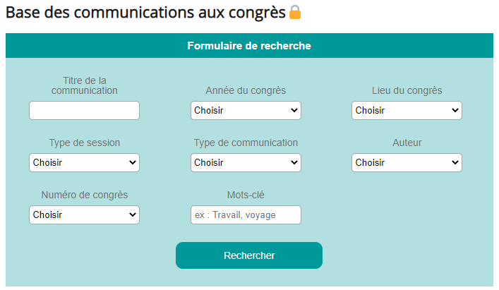 Ouverture de l&rsquo;accès à la base des communications aux congrès